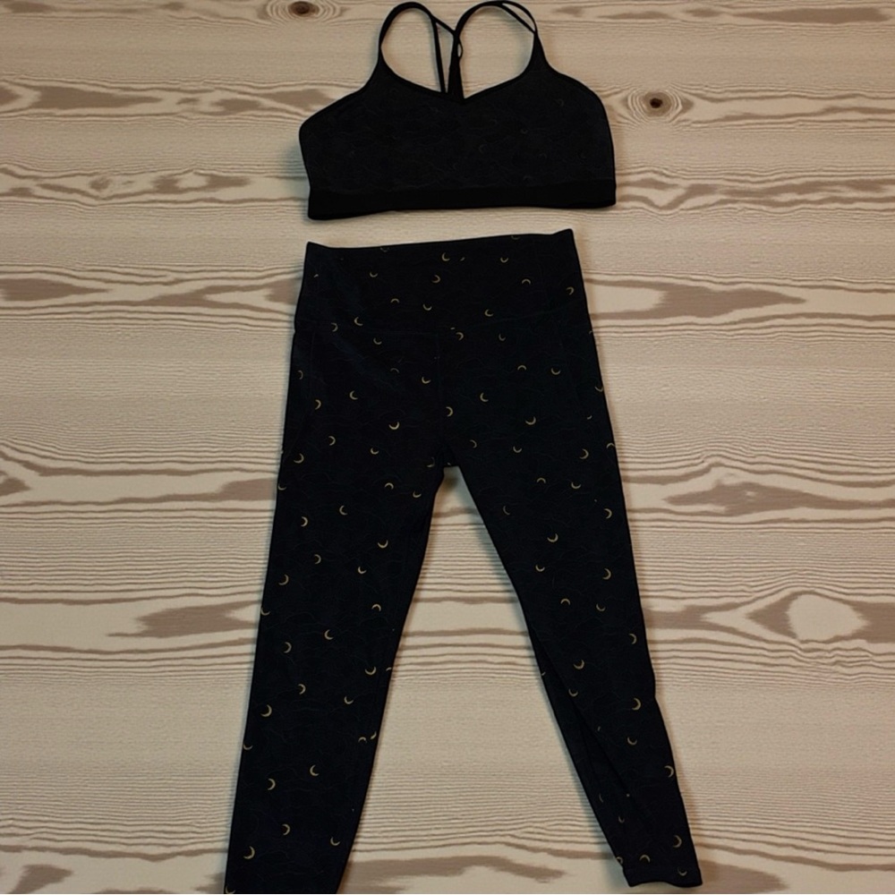 ZYIA Navy Leggings with Golden Moon Accents